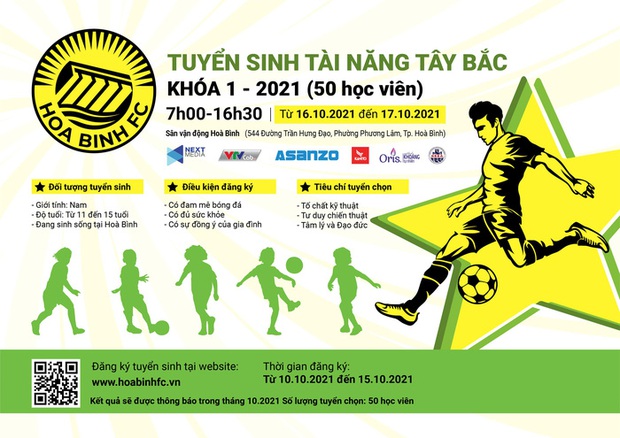 Next Media cam kết đầu tư bóng đá trẻ, Hoà Bình FC chính thức tuyển sinh - Ảnh 1. Next Media cam kết đầu tư bóng đá trẻ, Hoà Bình FC chính thức tuyển sinh - Ảnh 1.