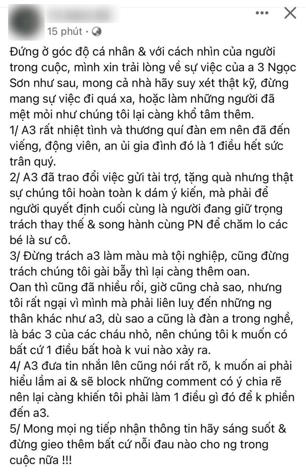 Ekip cố ca sĩ Phi Nhung lên tiếng vạch rõ 5 điều trong vụ từ chối thẳng 500 triệu từ danh ca Ngọc Sơn, nói gì về chuyện “làm màu”? - Ảnh 2. Ekip cố ca sĩ Phi Nhung lên tiếng vạch rõ 5 điều trong vụ từ chối thẳng 500 triệu từ danh ca Ngọc Sơn, nói gì về chuyện “làm màu”? - Ảnh 2.