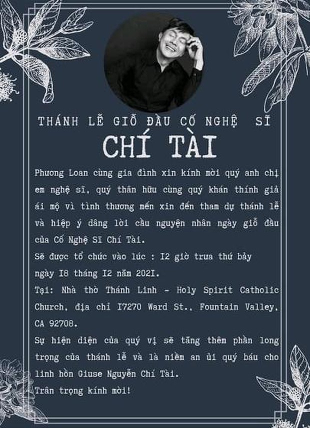 Anh trai công bố thông tin về lễ giỗ đầu của cố NS Chí Tài - Ảnh 2. Anh trai công bố thông tin về lễ giỗ đầu của cố NS Chí Tài - Ảnh 2.