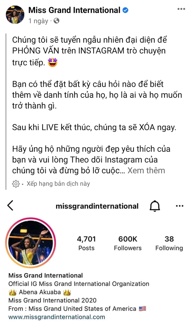 Sau 3 ngày chặt chém váy áo hở bạo, Thuỳ Tiên có tín hiệu đáng mừng khi được Miss Grand ưu ái làm điều đặc biệt này? - Ảnh 3. Sau 3 ngày chặt chém váy áo hở bạo, Thuỳ Tiên có tín hiệu đáng mừng khi được Miss Grand ưu ái làm điều đặc biệt này? - Ảnh 3.
