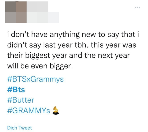 Fan nổi cơn thịnh nộ khi BTS chỉ mang về duy nhất 1 đề cử Grammy, cho rằng Viện Hàn lâm lợi dụng idol để hút fame? - Ảnh 3. Fan nổi cơn thịnh nộ khi BTS chỉ mang về duy nhất 1 đề cử Grammy, cho rằng Viện Hàn lâm lợi dụng idol để hút fame? - Ảnh 3.