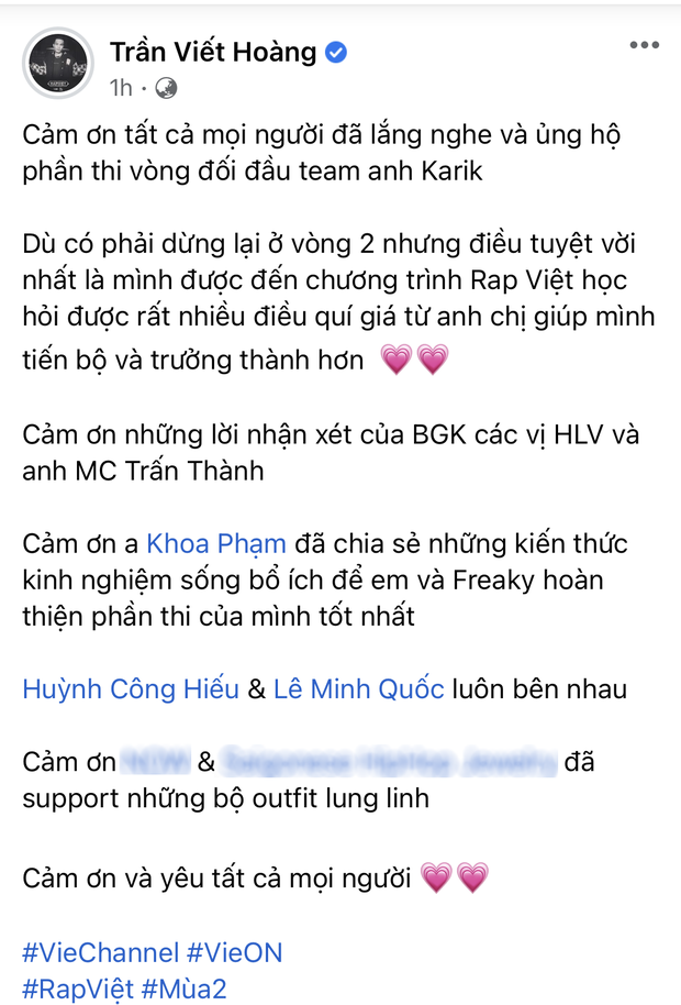 2Can tag thẳng Karik, nhắn nhủ điều gì sau khi bị loại đầy tiếc nuối tại Rap Việt? - Ảnh 3.