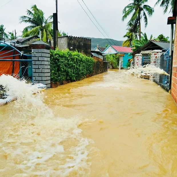 Hơn 1.000 nhà dân ở Bình Định bị lũ bao vây, nước chảy cuồn cuộn khiến giao thông tê liệt  - Ảnh 10.
