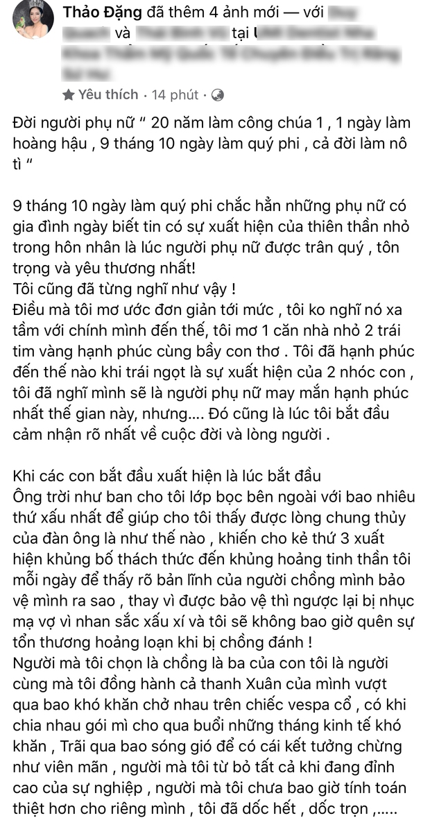 Hoa hậu Đặng Thu Thảo vén màn cuộc hôn nhân với chồng doanh nhân: Từng bị đánh đập, tiểu tam khủng bố tới mức ăn cả bịch khăn giấy trong vô thức - Ảnh 2.