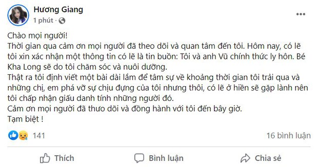 Vợ QTV lên tiếng xác nhận đã ly hôn sau 3 năm gắn bó, cậu con trai sẽ do mẹ nuôi dưỡng - Ảnh 2.