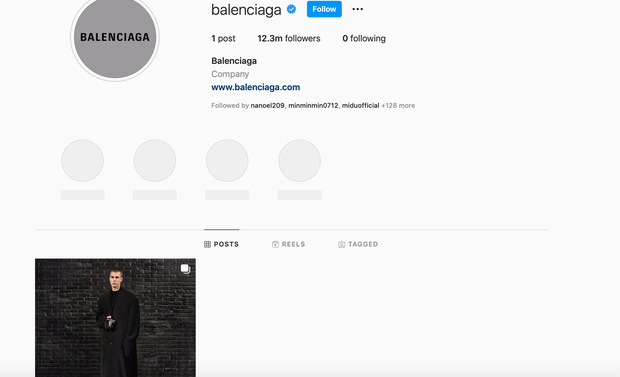 Biến căng giữa đêm: Balenciaga xoá sạch mọi thứ trên Instagram, chỉ để lại ảnh Justin Bieber ngạo nghễ như giáo chủ - Ảnh 1.