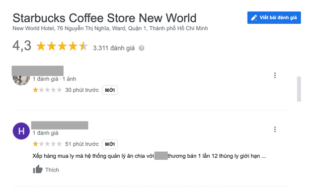 Vụ Starbucks New World bán cho 1 khách 30 ly bản giới hạn: Netizen tràn lên Google đánh thẳng 1 sao, tố quản lý thông đồng tay sales! - Ảnh 3.