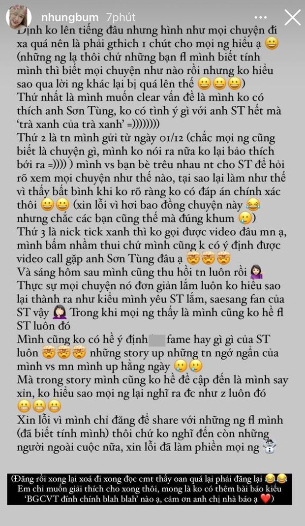 Cô gái đùng đùng nhắn tin - gọi video call cho sếp Hải Tú lên tiếng: “Không thích Sơn Tùng, đừng gọi là trà xanh của trà xanh” - Ảnh 3. Cô gái đùng đùng nhắn tin - gọi video call cho sếp Hải Tú lên tiếng: “Không thích Sơn Tùng, đừng gọi là trà xanh của trà xanh” - Ảnh 3.