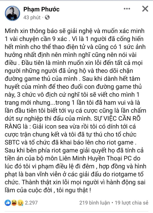 Minas lên tiếng sau khi bị cấm thi đấu vĩnh viễn: Tuyên bố giải nghệ, làm rõ lý do nhận án phạt nặng nhất từ Riot Games - Ảnh 2.