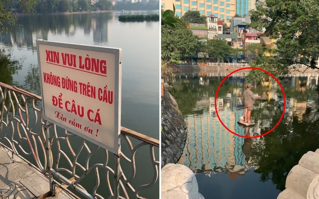 Bị cấm đứng trên cầu câu cá, người đàn ông liền đứng hẳn lên... mặt nước khiến ai xem cũng bật cười - Ảnh 3. Bị cấm đứng trên cầu câu cá, người đàn ông liền đứng hẳn lên... mặt nước khiến ai xem cũng bật cười - Ảnh 3.