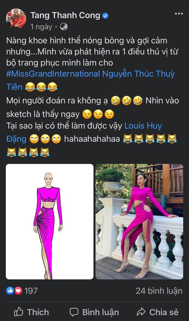 Hoa hậu Thuỳ Tiên bị NTK bóc bằng chứng não cá vàng khi diện váy - Ảnh 4.
