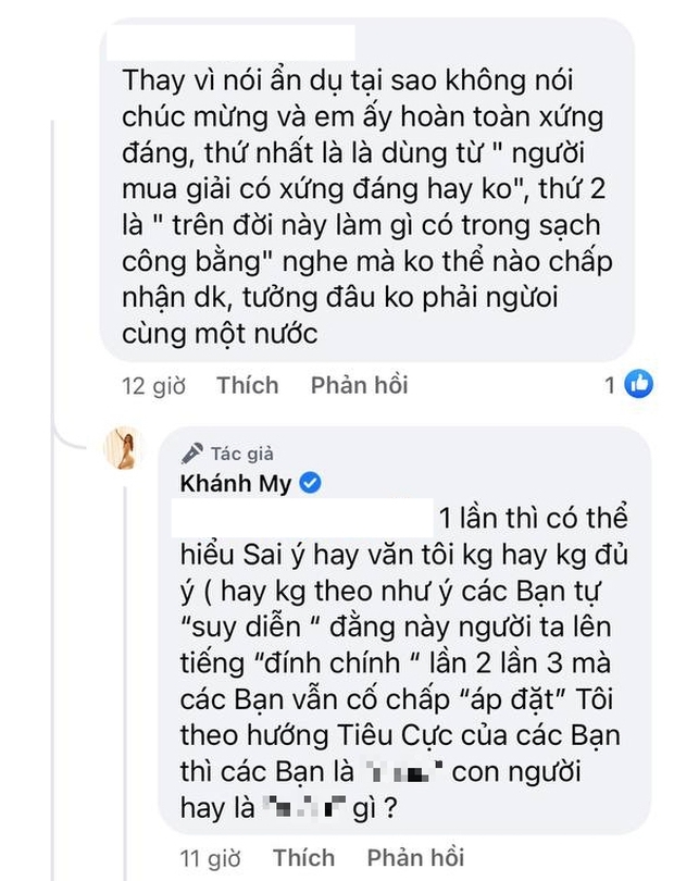 Phát ngôn về chuyện mua giải giữa lúc Thuỳ Tiên đăng quang, Khánh My tiếp tục bị chỉ trích phải đính chính nhiều lần! - Ảnh 4.