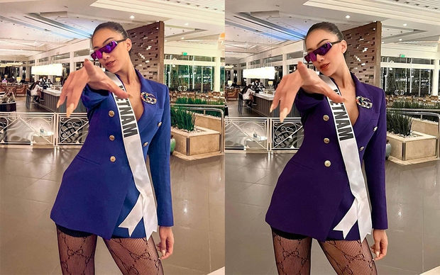 Kim Duyên mặc áo xanh hay áo tím vẫn không khó hiểu bằng đôi giày màu hồng? - Ảnh 1. Kim Duyên mặc áo xanh hay áo tím vẫn không khó hiểu bằng đôi giày màu hồng? - Ảnh 1.