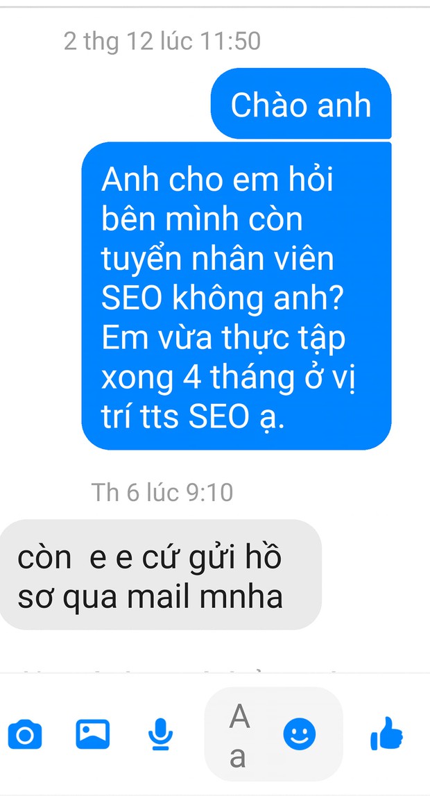 Cô gái đi xin việc gặp nhà tuyển dụng khó ở, vừa nhắn 2 câu đã bị sếp “dỗi” rồi cho tạch luôn - Ảnh 1