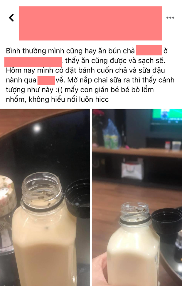 Liên tiếp bị khách tố 2 đơn hàng có con gì đó giống ấu trùng gián trên nắp chai sữa đậu, cửa hàng bún chả nổi tiếng Hà Nội nói gì? - Ảnh 1. Liên tiếp bị khách tố 2 đơn hàng có con gì đó giống ấu trùng gián trên nắp chai sữa đậu, cửa hàng bún chả nổi tiếng Hà Nội nói gì? - Ảnh 1.