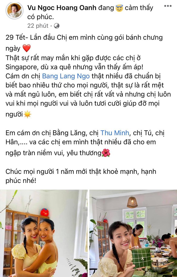 Sao Vbiz ngày 30 Tết: Trấn Thành và Hari Won tình tứ, dàn hậu trổ tài gái đảm, Hoàng Oanh - Thu Minh sum vầy ở Singapore - Ảnh 2.