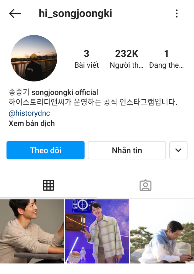 Song Joong Ki mở Instagram cá nhân, chỉ theo dõi 1 tài khoản duy nhất khiến dân tình không khỏi xôn xao - Ảnh 2.