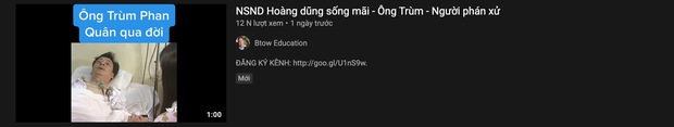 YouTube tràn ngập những video câu view phản cảm với tựa đề gây sốc về sự ra đi của NSND Hoàng Dũng - Ảnh 4.