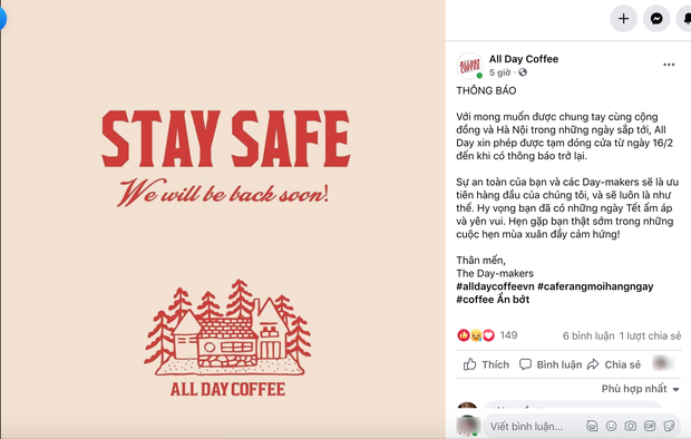 Sáng nay, hàng loạt quán cà phê ở Hà Nội đã chuyển sang bán online hoặc tạm đóng cửa để ngăn chặn dịch bệnh lây lan - Ảnh 5. Sáng nay, hàng loạt quán cà phê ở Hà Nội đã chuyển sang bán online hoặc tạm đóng cửa để ngăn chặn dịch bệnh lây lan - Ảnh 5.