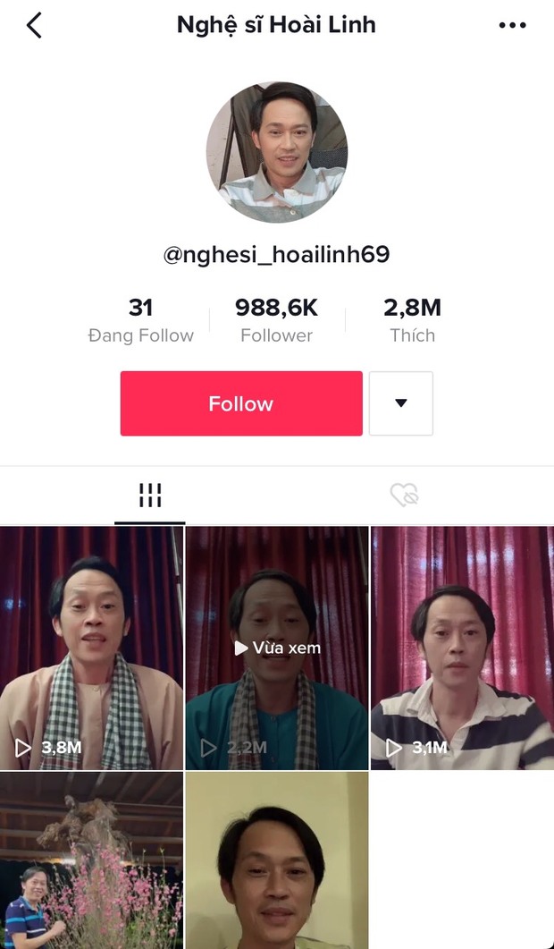 Artist Hoai Linh, who founded TikTok in less than 24 hours, has a huge following, a light hello with 6 million views, and a series of clips that are equally astonishing: Photo 1.