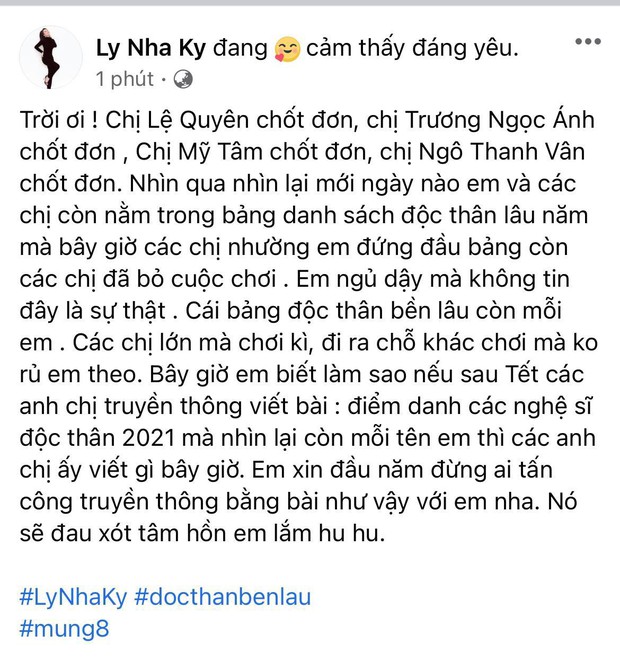 Lý Nhã Kỳ giận hờn khi Mỹ Tâm vì hội chị em lần lượt “chốt đơn” hẹn hò: Tối nay lại phải đếm hột xoàn cho đỡ buồn! - Ảnh 2.