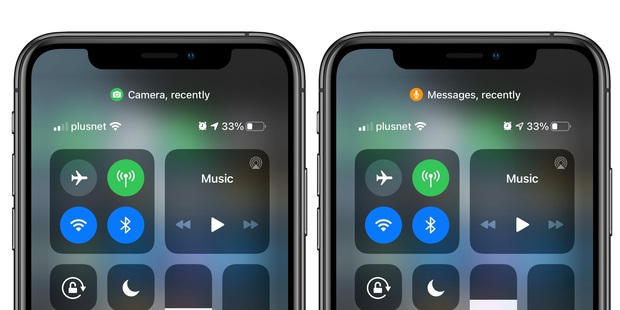 Vì sao iPhone bỗng dưng xuất hiện hai chấm màu xanh, cam? - Ảnh 1. Vì sao iPhone bỗng dưng xuất hiện hai chấm màu xanh, cam? - Ảnh 1.