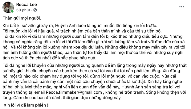 Huỳnh Anh thức đến 3 giờ sáng đăng status nhận lỗi vì drama nhẫn cầu hôn, không quên dằn mặt: Xin đừng nói từ nào xúc phạm, đụng tới vợ tôi - Ảnh 2. Huỳnh Anh thức đến 3 giờ sáng đăng status nhận lỗi vì drama nhẫn cầu hôn, không quên dằn mặt: Xin đừng nói từ nào xúc phạm, đụng tới vợ tôi - Ảnh 2.