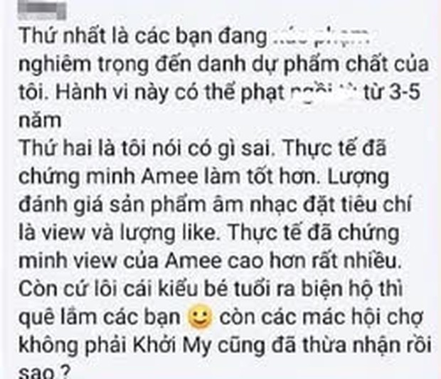 Antifan mỉa mai Khởi My là ca sĩ hội chợ và so sánh kém xa AMEE, netizen phẫn nộ: Thời Khởi My nổi tiếng, AMEE đang ở tận đâu? - Ảnh 3.