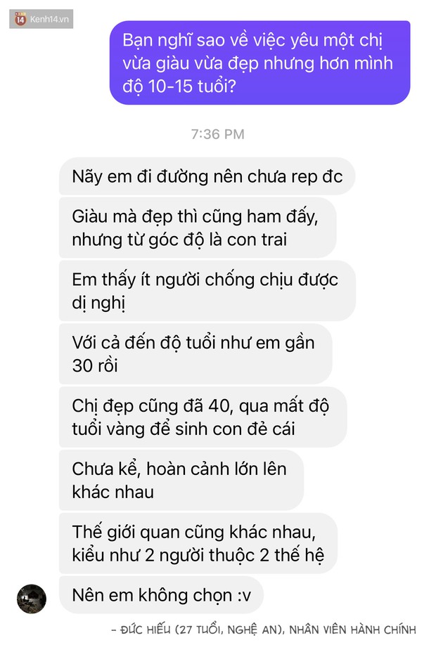 Thanh niên nghiêm túc 2021 nghĩ sao về việc yêu một chị vừa giàu vừa đẹp nhưng hơn 10 tuổi? - Ảnh 17. Thanh niên nghiêm túc 2021 nghĩ sao về việc yêu một chị vừa giàu vừa đẹp nhưng hơn 10 tuổi? - Ảnh 17.