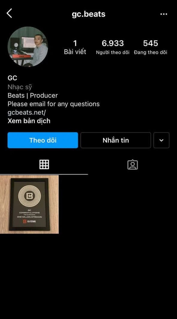 Producer GC xoá ảnh duy nhất trên Instagram sau khi bị fan Sơn Tùng tấn công, đăng thông điệp âm nhạc bị đánh cắp đầy ẩn ý - Ảnh 3. Producer GC xoá ảnh duy nhất trên Instagram sau khi bị fan Sơn Tùng tấn công, đăng thông điệp âm nhạc bị đánh cắp đầy ẩn ý - Ảnh 3.