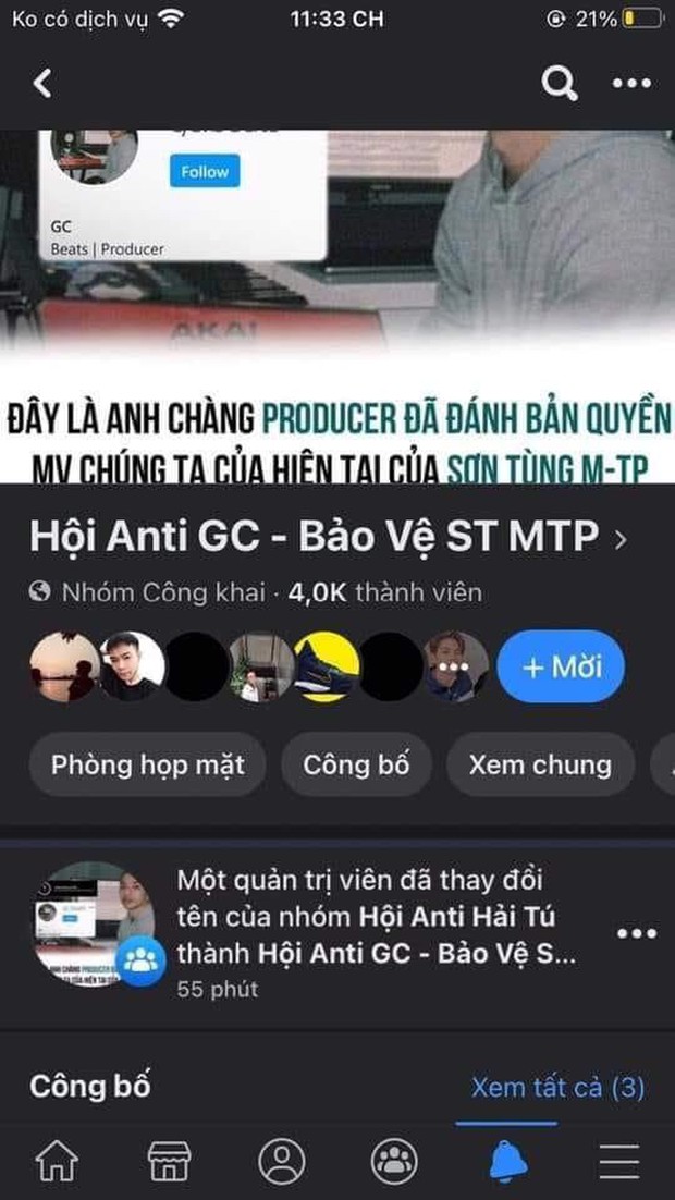 Ngay giữa đêm: Group anti Hải Tú bất ngờ đổi tên sang anti GC và bảo vệ chủ tịch Sơn Tùng - Ảnh 2. Ngay giữa đêm: Group anti Hải Tú bất ngờ đổi tên sang anti GC và bảo vệ chủ tịch Sơn Tùng - Ảnh 2.