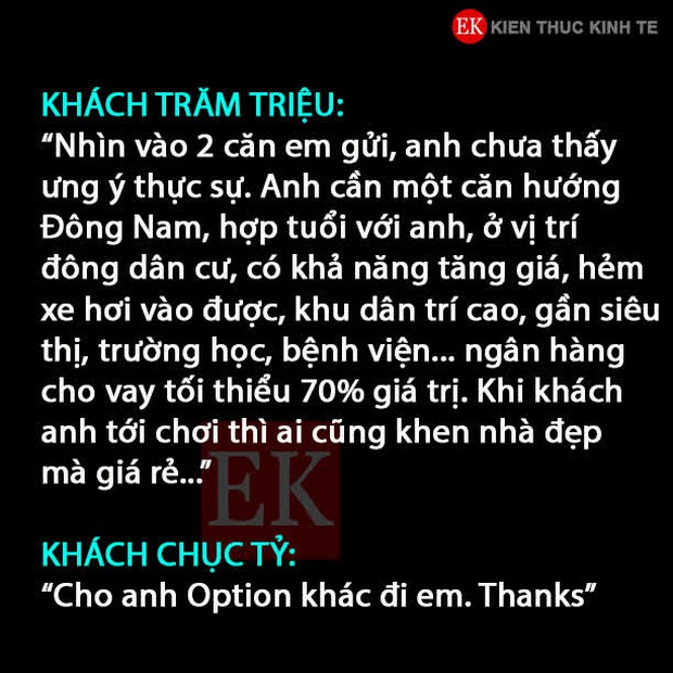 Hai kiểu khách hàng khi đi mua nhà: Khách trăm triệu rõ ràng, chi tiết, khách chục tỷ nhẹ nhàng option khác đi - Ảnh 1. Hai kiểu khách hàng khi đi mua nhà: Khách trăm triệu rõ ràng, chi tiết, khách chục tỷ nhẹ nhàng option khác đi - Ảnh 1.