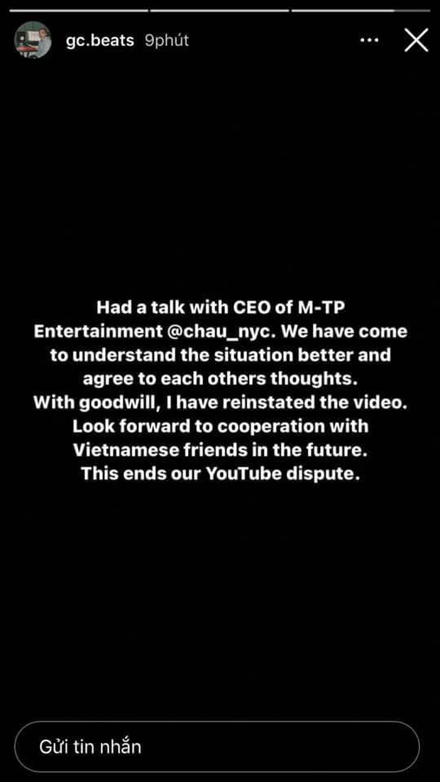 Producer GC đã trao đổi trực tiếp với CEO của công ty Sơn Tùng, drama đạo nhạc Chúng Ta Của Hiện Tại tạm hạ màn! - Ảnh 1. Producer GC đã trao đổi trực tiếp với CEO của công ty Sơn Tùng, drama đạo nhạc Chúng Ta Của Hiện Tại tạm hạ màn! - Ảnh 1.