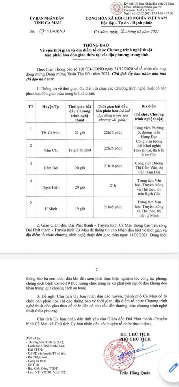 Một tỉnh ở Việt Nam bắn pháo hoa từ 21:00 vì người dân... phải ngủ sớm, nghe khó tin nhưng giấy trắng mực đen đây! - Ảnh 1.