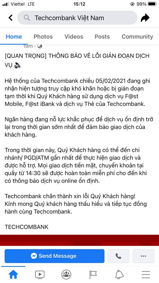 Ngân hàng Techcombank gặp lỗi giao dịch online vào giờ cao điểm giáp Tết, người dùng kêu trời - Ảnh 3.