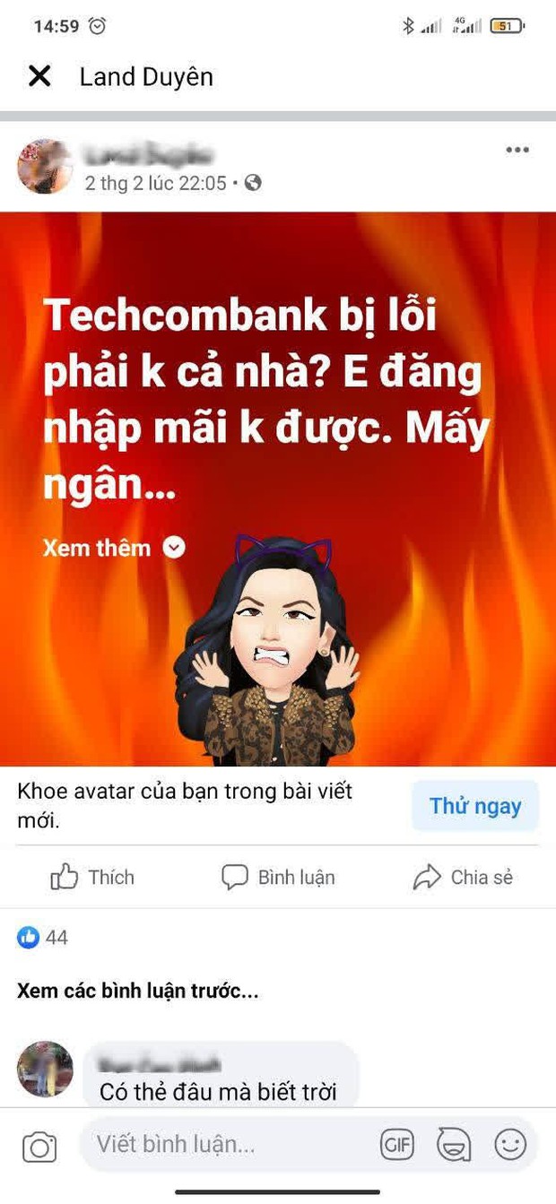 Ngân hàng Techcombank gặp lỗi giao dịch online vào giờ cao điểm giáp Tết, người dùng kêu trời - Ảnh 1.