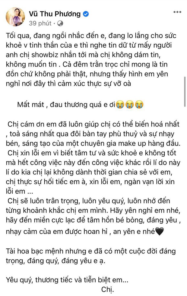 Vũ Thu Phương chia sẻ ảnh nơi tro cốt của phù thuỷ make up Minh Lộc an vị, Lệ Quyên xót xa không nói nên lời - Ảnh 3. Vũ Thu Phương chia sẻ ảnh nơi tro cốt của phù thuỷ make up Minh Lộc an vị, Lệ Quyên xót xa không nói nên lời - Ảnh 3.