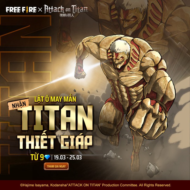 Game thủ Free Fire nhận về hàng loạt ưu đãi khủng từ sự kiện kết hợp cùng bộ anime nổi tiếng bậc nhất Attack on Titan - Ảnh 4.