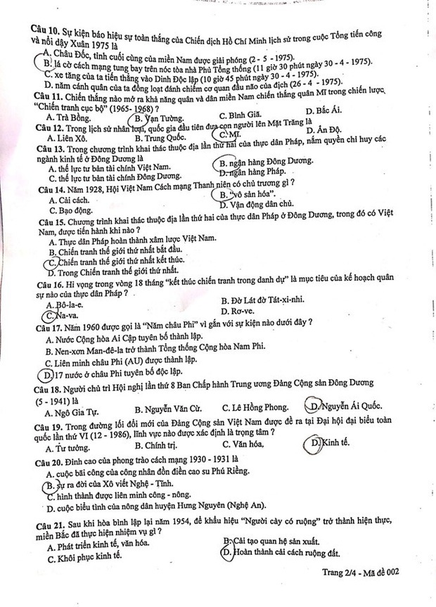 Đề thi tuyển sinh lớp 10 môn Lịch sử năm 2019 của Hà Nội - Ảnh 2. Đề thi tuyển sinh lớp 10 môn Lịch sử năm 2019 của Hà Nội - Ảnh 2.