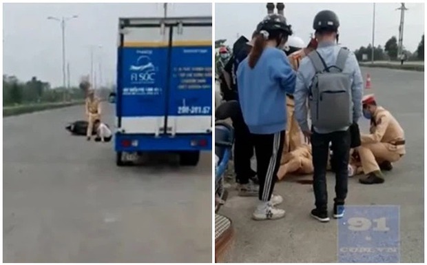 Một CSGT bị 2 thanh niên 17 tuổi phóng xe máy tông gãy xương chân tay, xương gò má - Ảnh 2.