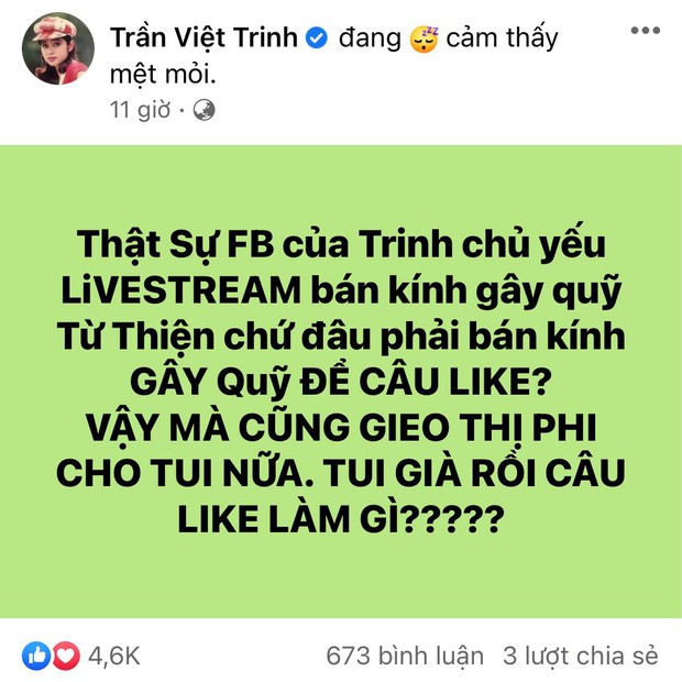 Bị mỉa mai livestream bán hàng gây quỹ từ thiện để câu view, NS Việt Trinh đáp trả cực gắt - Ảnh 2.