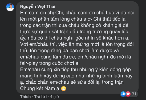 Thí sinh Olympia gây tranh cãi vì cười đểu trên sóng truyền hình: Ăn mừng mới là tôn trọng đối thủ - Ảnh 2. Thí sinh Olympia gây tranh cãi vì cười đểu trên sóng truyền hình: Ăn mừng mới là tôn trọng đối thủ - Ảnh 2.