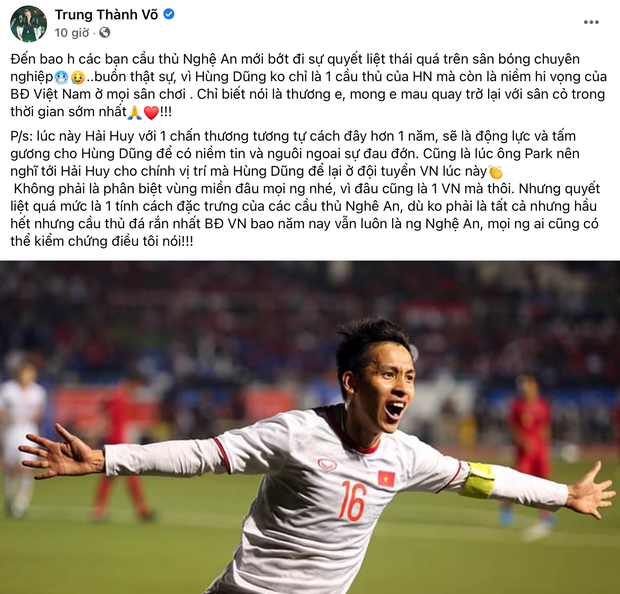 Đăng status động viên Hùng Dũng, MC Thành Trung gây tranh cãi vì nghi vấn phát ngôn kích động phân biệt vùng miền - Ảnh 2.