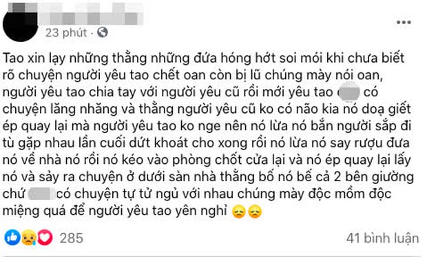 Vụ cô gái 19 tuổi nghi bị người yêu cũ sát hại: Bạn trai mới lên tiếng về những lời đồn thổi - Ảnh 1.