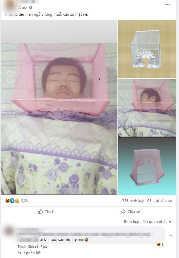 Thu về gần 4000 lượt like, chiếc màn chống muỗi kỳ quặc cho mặt này hóa ra có thật ngoài đời - Ảnh 1.