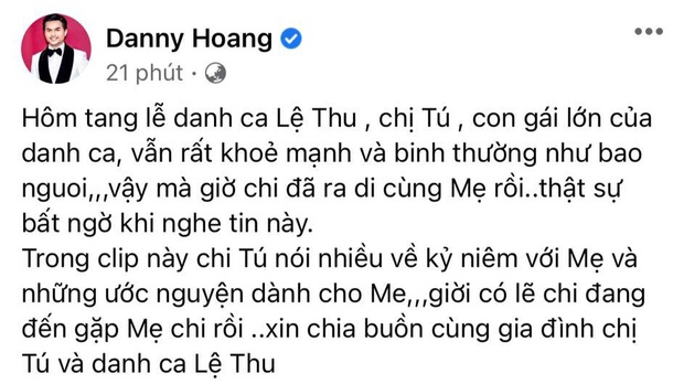 2 tháng sau tang lễ của mẹ, con gái lớn cố danh ca Lệ Thu đột ngột qua đời - Ảnh 2.