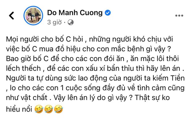 NTK Đỗ Mạnh Cường phải lên tiếng vì bị chỉ trích mua đồ hiệu cho con nuôi, Hồng Vân - Hari Won và dàn sao bức xúc thay - Ảnh 2. NTK Đỗ Mạnh Cường phải lên tiếng vì bị chỉ trích mua đồ hiệu cho con nuôi, Hồng Vân - Hari Won và dàn sao bức xúc thay - Ảnh 2.