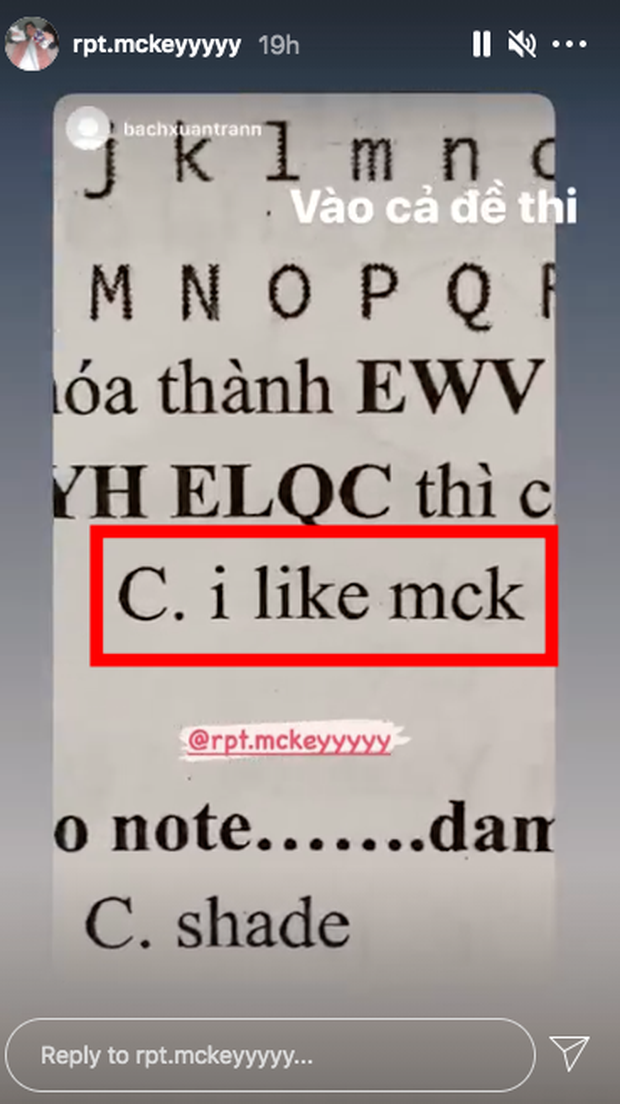 MCK thích thú khi tên của mình xuất hiện trong đề thi, đã thế còn đứng chung với Binz, Lisa và BLACKPINK - Ảnh 2.