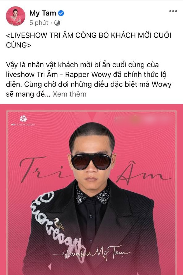 Mỹ Tâm chốt khách mời cuối cùng trong liveshow Tri Âm, chính là nam rapper từng gây sốt tại Rap Việt! - Ảnh 1. Mỹ Tâm chốt khách mời cuối cùng trong liveshow Tri Âm, chính là nam rapper từng gây sốt tại Rap Việt! - Ảnh 1.