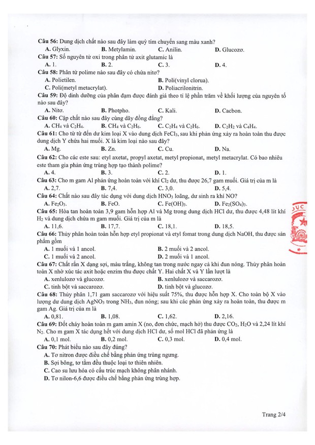 Đề thi minh họa THPT Quốc gia 2021 môn Hóa học - Ảnh 2.